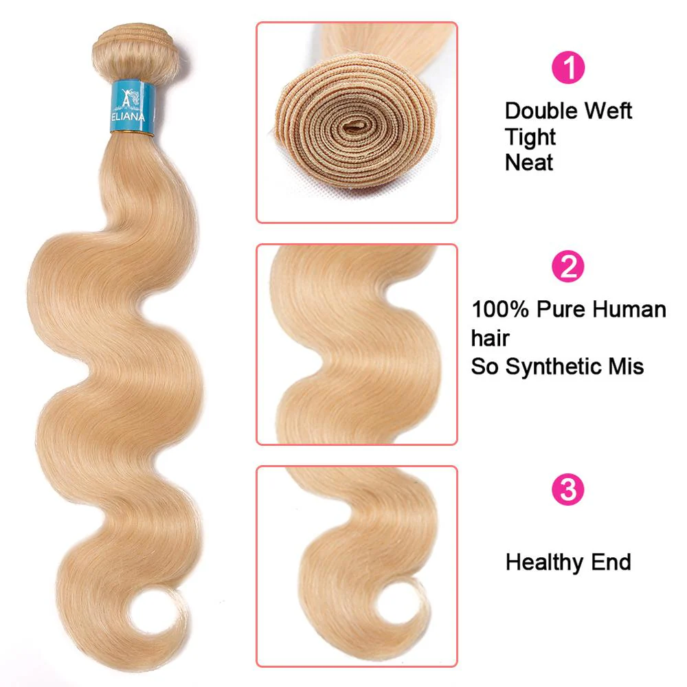 Amanda Body Wave 613# Blond Color 100% Human Hair Weave 3 Bundles - Image 5