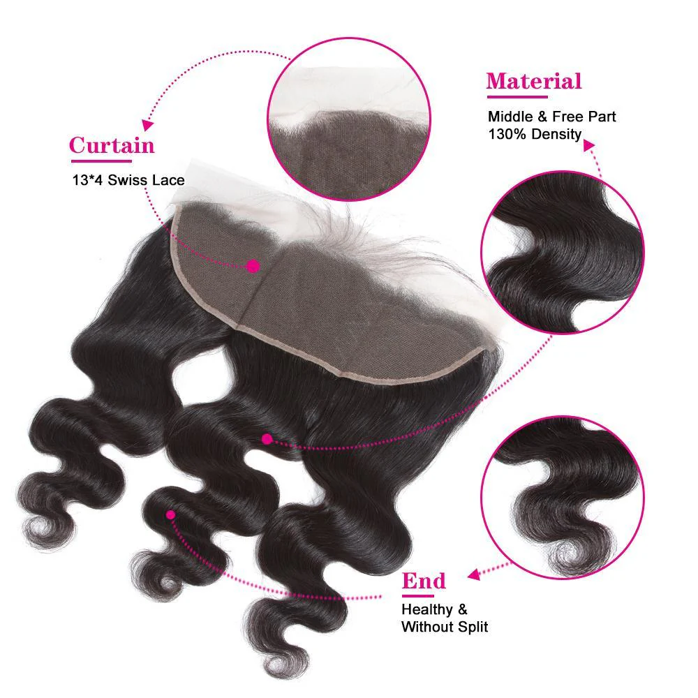 Brazilian Body Wave 4 Bundles With 13*4 Lace Frontal 10A Grade 100% Remi Human Hair - Amanda Hair - Image 6